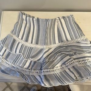 Red carter blue and white striped skirt